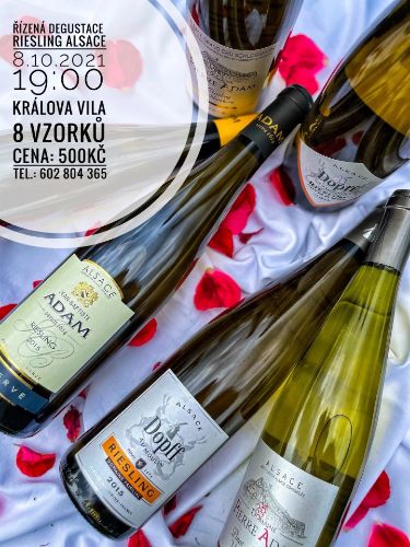 Degustace vína Riesling Alsace